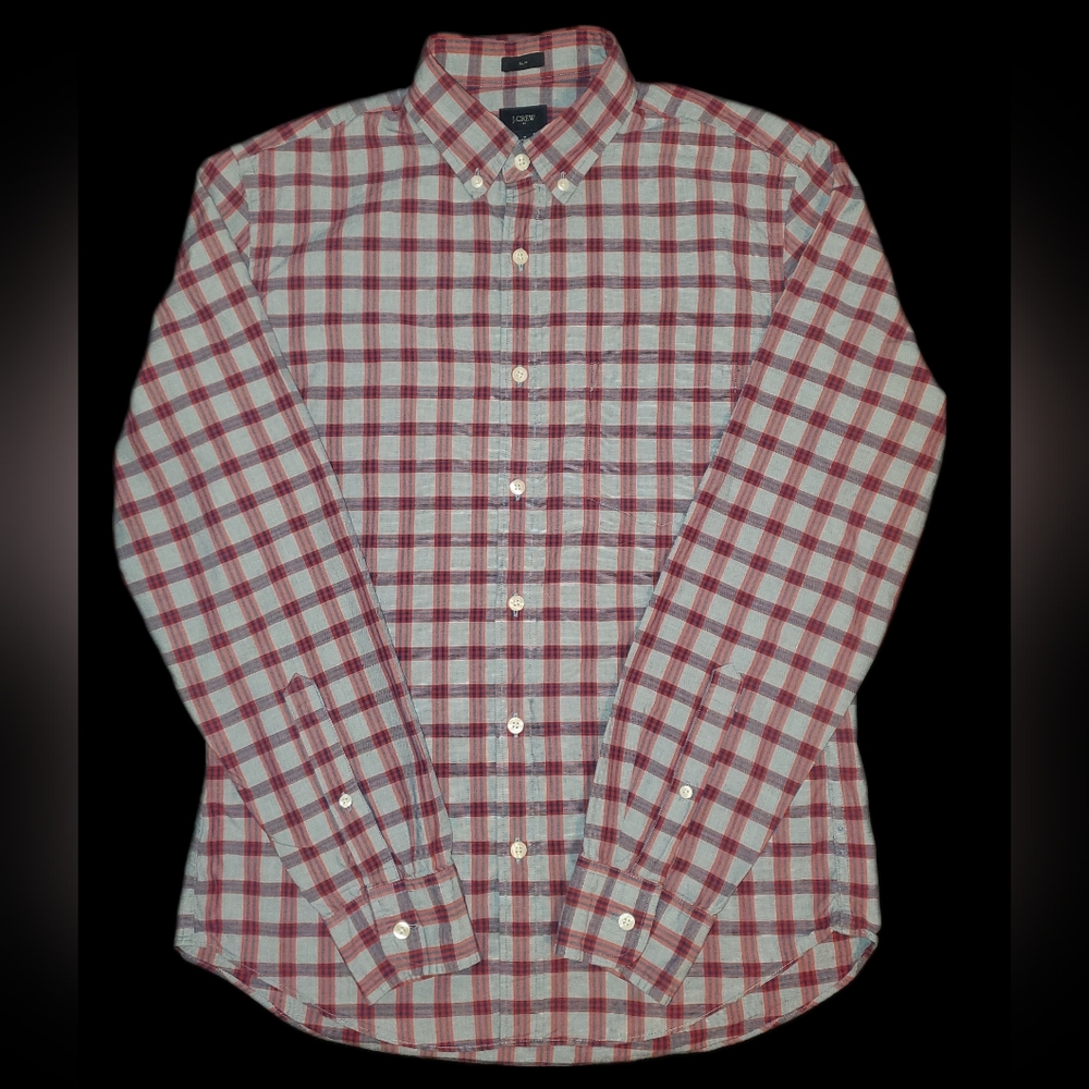 J. Crew Checkered Long Sleeve Slim - Picture 3 of 9